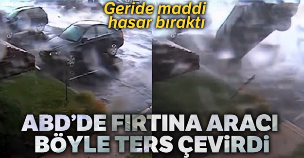 ABD'de fırtına aracı ters çevirdi