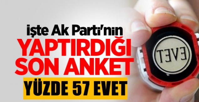 İşte AK Parti'nin yaptırdığı son anket sonucu: Yüzde 57 EVET