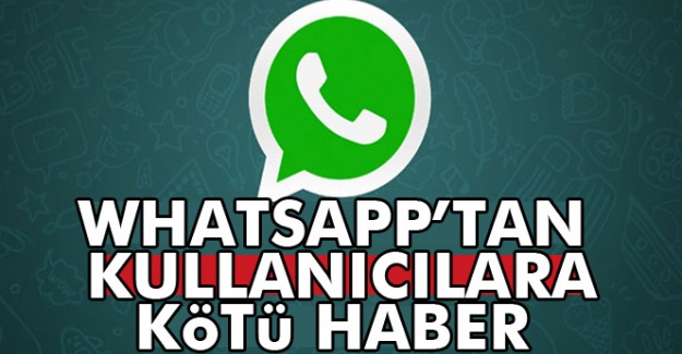 Whatsapp'dan kötü haber