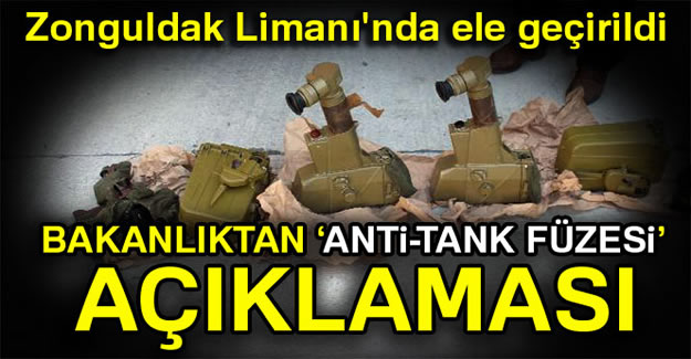 Zonguldak Limanı'nda operasyon! Anti-tank füzesi ele geçirildi...