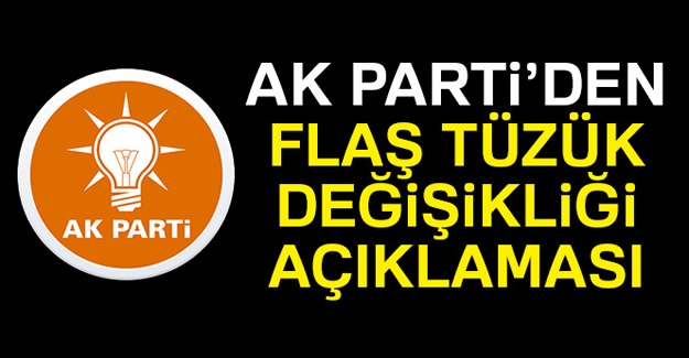 AK Parti’de tüzük değişikliği