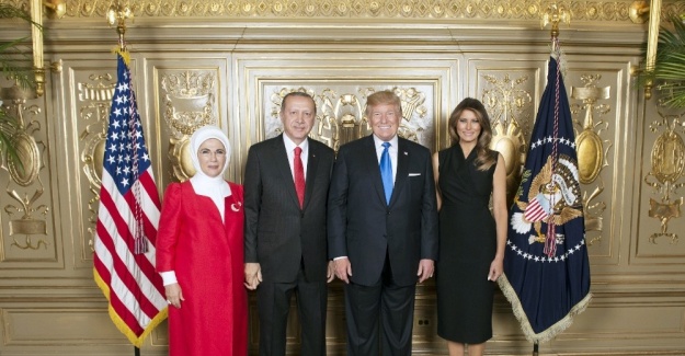 Cumhurbaşkanı Erdoğan ve eşi, Trump çiftinin resepsiyonunda
