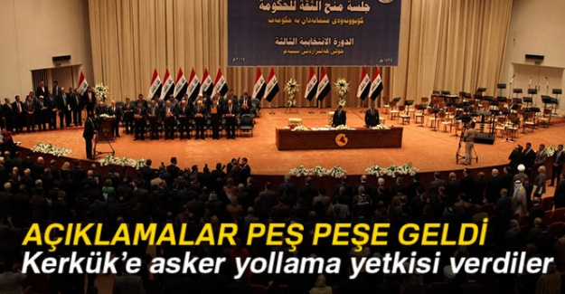 Kerkük’e asker yollama yetkisi verdiler