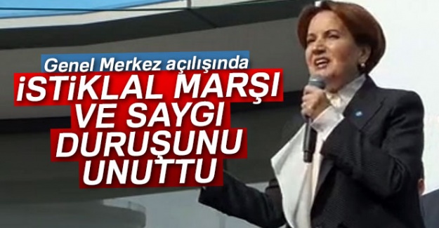 Genel Merkez açılışında İstiklal Marşı'nı unuttu