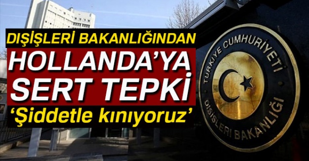 Dışişleri Bakanlığı, Hollanda Temsilciler Meclisi'ni kınadı