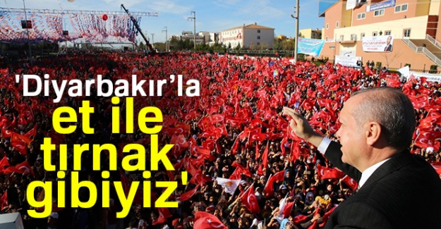 Cumhurbaşkanı Erdoğan: 'Diyarbakır’la et ile tırnak gibiyiz'