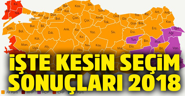YSK, 2018 kesin seçim sonuçlarını açıkladı