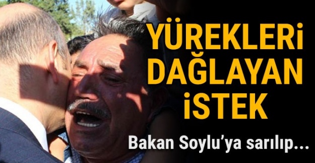 Yürekleri dağlayan istek! Bakan Soylu'ya sarılıp...