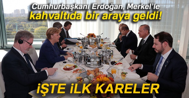 Cumhurbaşkanı Erdoğan, Merkel'le kahvaltıda bir araya geldi