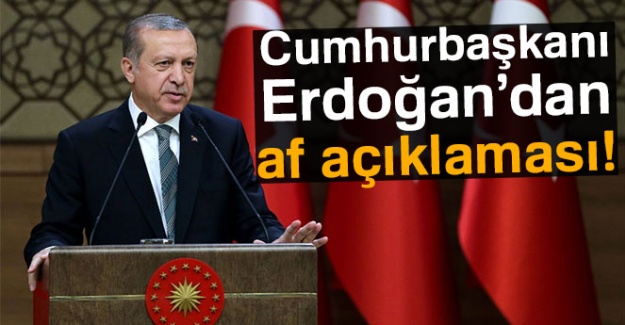 Cumhurbaşkanı Erdoğan'dan af açıklaması!