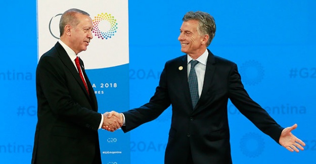 Erdoğan, Arjantin Devlet Başkanı tarafından karşılandı