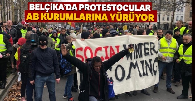 Belçika'da protestocular AB kurumlarına yürüyor