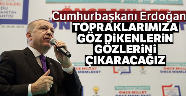 Cumhurbaşkanı Erdoğan: 'Topraklarımıza göz dikenlerin gözlerini çıkaracağız'
