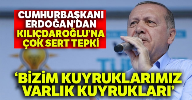 Cumhurbaşkanı Erdoğan'dan Kılıçdaroğlu’na çok sert tepki: 'Bizim kuyruklarımız varlık kuyrukları'