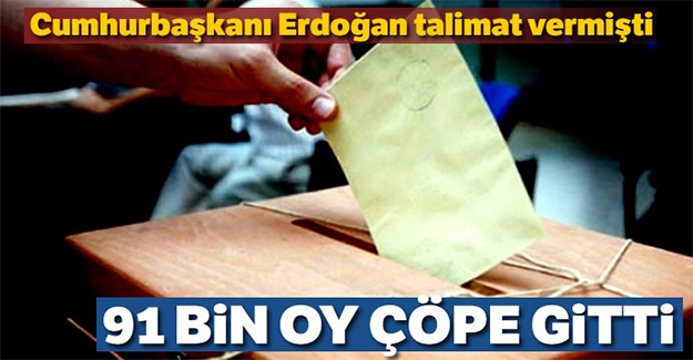 Cumhurbaşkanı Erdoğan talimat vermişti! 91 bin oy çöpe gitti
