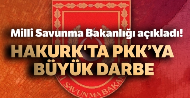 Milli Savunma Bakanlığı açıkladı! Hakurk'ta PKK'ya büyük darbe