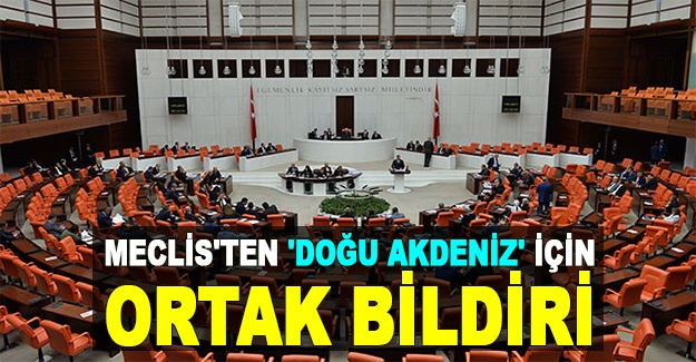 Meclis'ten 'Doğu Akdeniz' için ortak bildiri