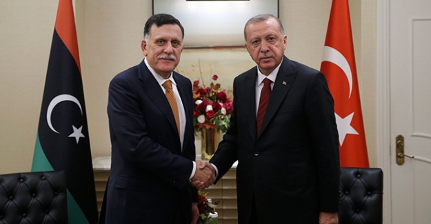 Cumhurbaşkanı Erdoğan, Libya Başkanlık Konseyi Başkanı es-Serrac ile görüştü