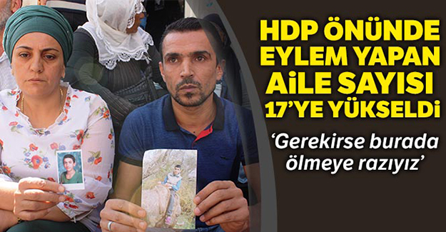HDP önünde eylem yapan aile sayısı 7. günde 17'ye yükseldi