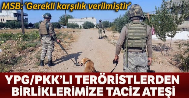 YPG/PKK'lı teröristlerden TSK unsurlarına taciz ateşi