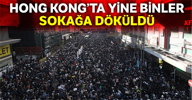 Hong Kong'ta gösterilerin 6. ayında binlerce kişi yine sokaklarda