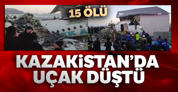 Kazakistan'da uçak düştü