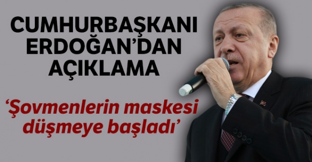 Cumhurbaşkanı Erdoğan: "Şovmenlerin maskesi düşmeye başladı"