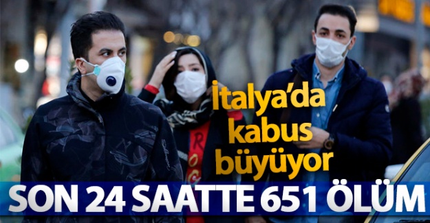 İtalya'da son 24 saatte 651 ölüm