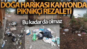 Doğa harikası kanyonda piknikçi rezaleti