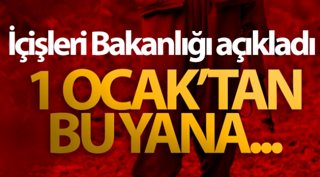 İçişleri Bakanlığı açıkladı! 1 Ocak'tan bu yana...