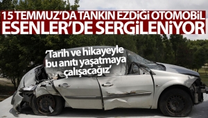 15 Temmuz'da tankın ezdiği otomobil Esenler'de sergileniyor