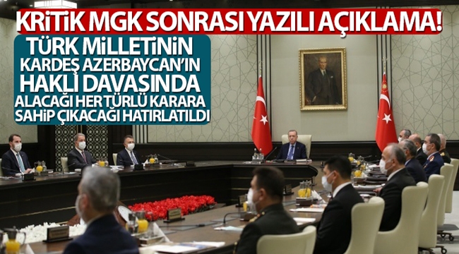 MGK sonrası yazılı açıklama