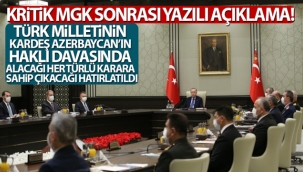 MGK sonrası yazılı açıklama