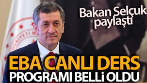 Bakan Selçuk, EBA canlı ders programını paylaştı