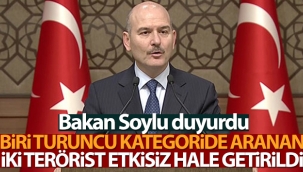 Bakan Soylu duyurdu: Biri turuncu kategoride aranan iki terörist etkisiz hale getirildi