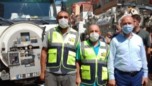 Bakan Soylu ve Kurum, Giresun'da Konya ekiplerini ziyaret etti