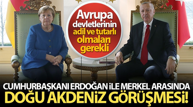 Cumhurbaşkanı Erdoğan, Almanya Başbakanı Merkel ile Doğu Akdeniz'i konuştu