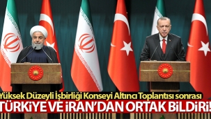 Cumhurbaşkanı Erdoğan ve Ruhani'den ortak bildiri