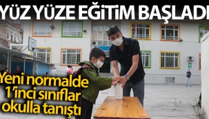Okulun ilk gününde minik öğrenciler renkli görüntüler oluşturdu