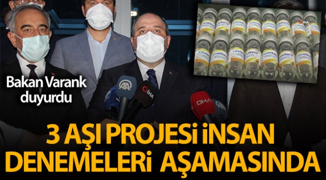 Türkiye'nin 3 aşı projesi insan denemeleri aşamasında