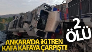 Ankara'da iki tren kafa kafaya çarpıştı! 2 ölü