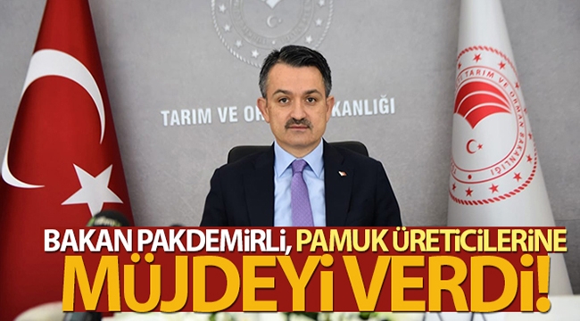 Bakan Pakdemirli, pamuk üreticilerine müjdeyi verdi