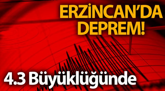 Erzincan'da 4.3 büyüklüğünde deprem