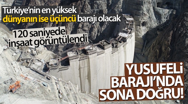 Yusufeli Barajı inşaatı gece gündüz demeden devam ediyor