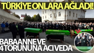 Depremde hayatını kaybeden babaanne ve 4 torunu son yolculuğuna uğurlandı