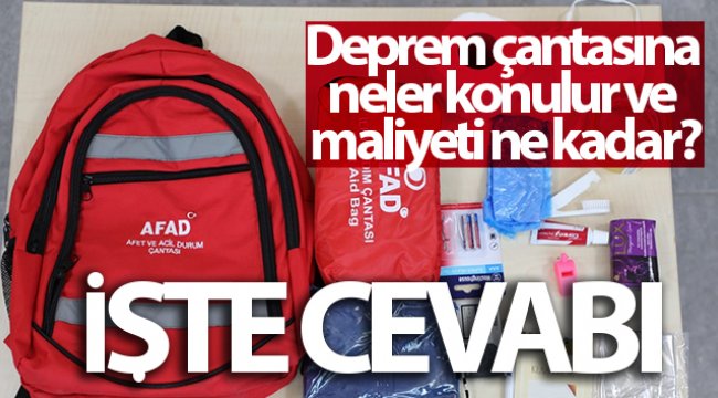 İşte bir deprem çantasının maliyeti