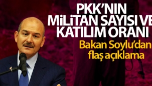 Bakan Soylu'dan PKK'nın militan sayısı ve katılım oranı ile ilgili flaş açıklama