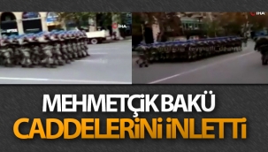 Türk askeri 10 Aralık Zafer Töreni için Azerbaycan'da