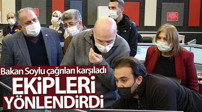 Bakan Soylu 112'de çağrıları karşıladı