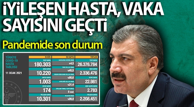 Koronada iyileşen hasta sayısı vaka sayısını geçti